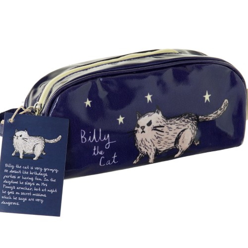 Billy the Cat navy blue pencil case from Not Before Tea